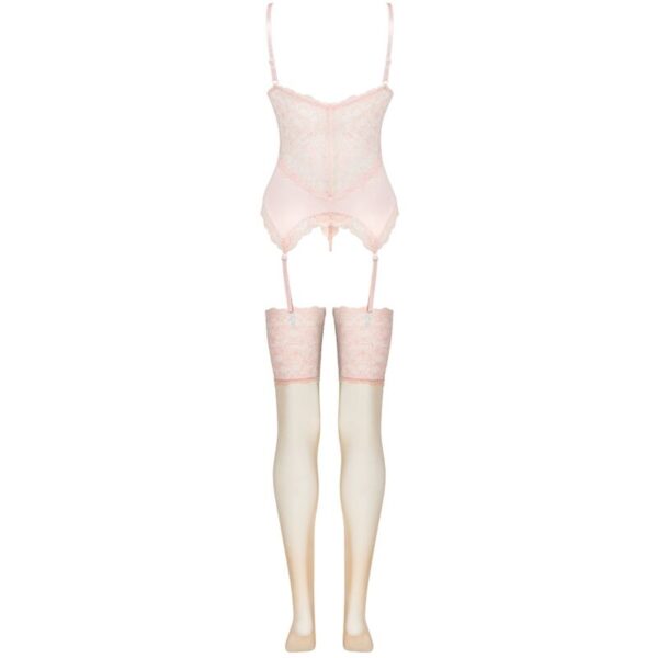 LIVCO CORSETTI FASHION - ENSEMBLE PERSINNE PÊCHE CORSET + CULOTTE + BAS - – Image 4