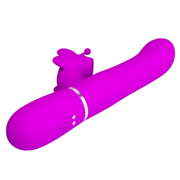 PRETTY LOVE - VIBRATEUR MULTIFONCTION LAPIN 4 EN 1 PAPILLON FUCHSIA - – Image 4