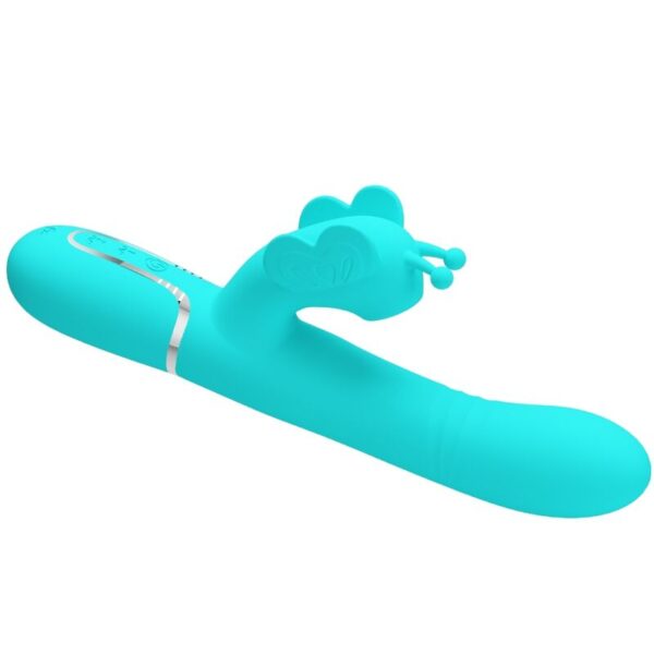 PRETTY LOVE - VIBRATEUR MULTIFONCTION LAPIN 4 EN 1 PAPILLON AQUA VERT - – Image 5