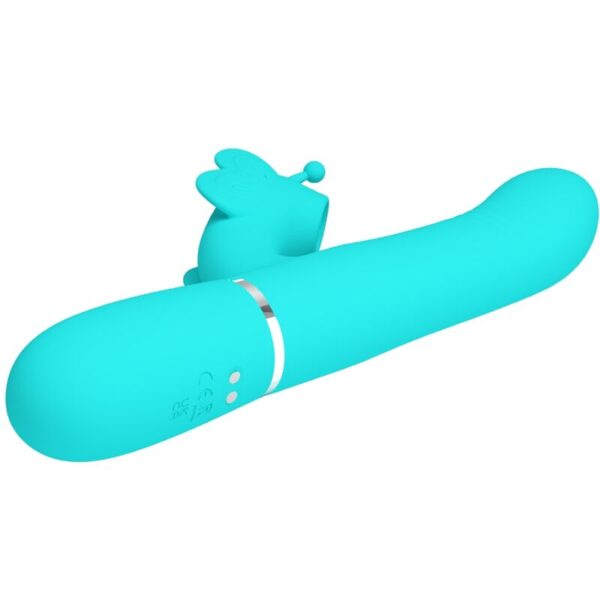 PRETTY LOVE - VIBRATEUR MULTIFONCTION LAPIN 4 EN 1 PAPILLON AQUA VERT - – Image 4