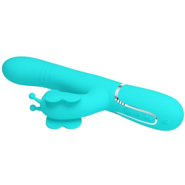 PRETTY LOVE - VIBRATEUR MULTIFONCTION LAPIN 4 EN 1 PAPILLON AQUA VERT - – Image 6