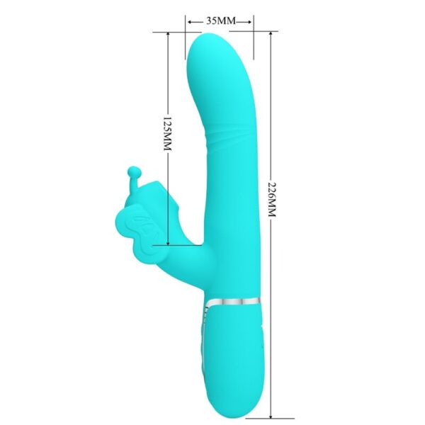 PRETTY LOVE - VIBRATEUR MULTIFONCTION LAPIN 4 EN 1 PAPILLON AQUA VERT - – Image 7