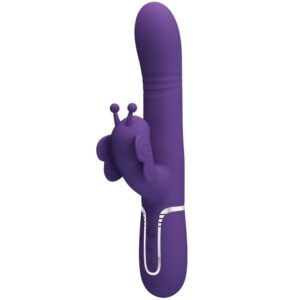 PRETTY LOVE - VIBRATEUR MULTIFONCTION LAPIN 4 EN 1 PAPILLON VIOLET -