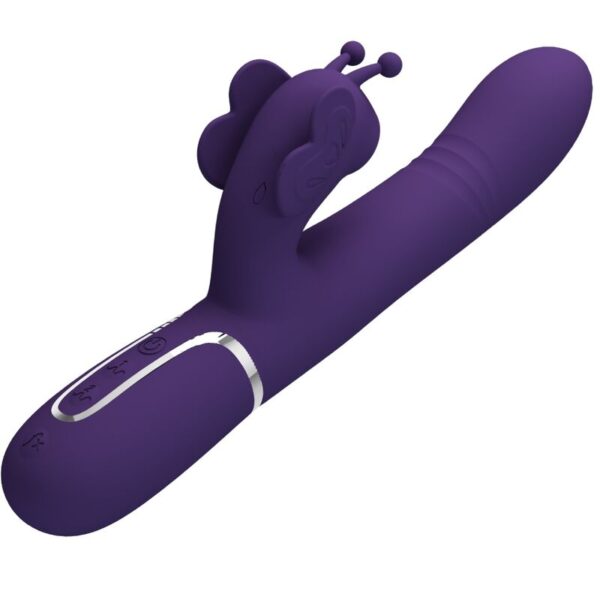 PRETTY LOVE - VIBRATEUR MULTIFONCTION LAPIN 4 EN 1 PAPILLON VIOLET - – Image 3