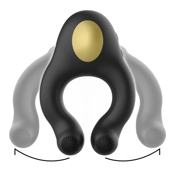 ARMONY - ANNEAU VIBRATEUR EN SILICONE 3 MOTEURS RECHARGEABLE NOIR - OR - – Image 3