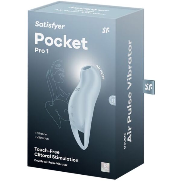 SATISFYER - STIMULATEUR DE CLITORIS POCKET PRO 1 BLEU CLAIR - – Image 5