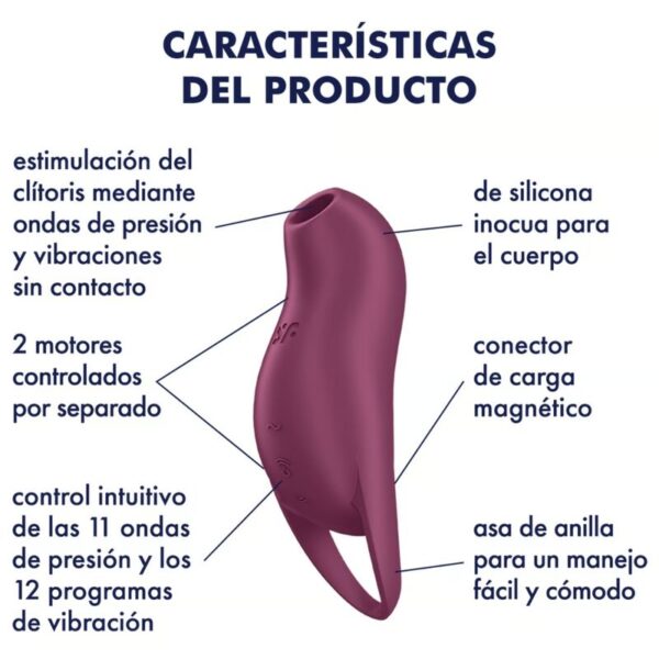 SATISFYER - POCKET PRO 1 STIMULATEUR DE CLITORIS GRENAT - – Image 4
