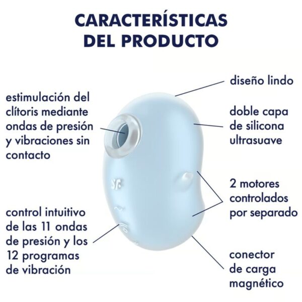 SATISFYER - VIBRATEUR  POSER CUTIE GHOST BLEU CLAIR - – Image 4