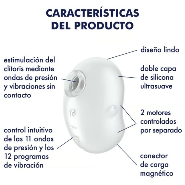 SATISFYER - VIBRATEUR  POSER CUTIE GHOST BLANC - – Image 4