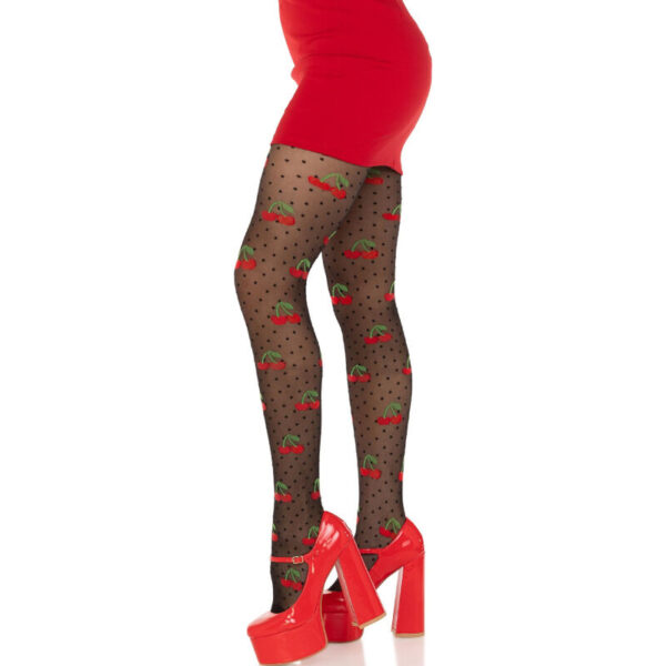 LEG AVENUE - BAS TAUPES CERISE NOIRE - – Image 3