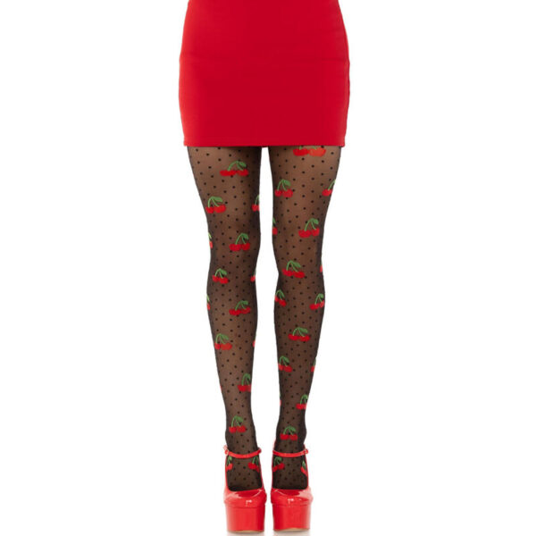 LEG AVENUE - BAS TAUPES CERISE NOIRE -