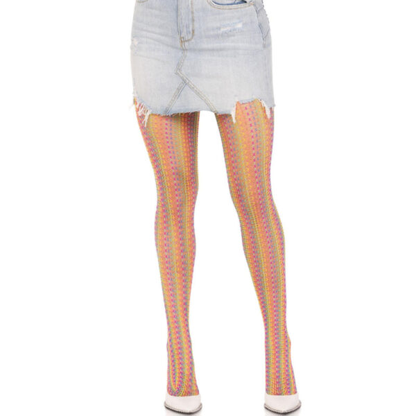 LEG AVENUE - BAS AU CROCHET MULTICOLORE -