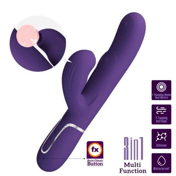PRETTY LOVE - VIBRATEUR PERLITA G-SPOT 3 EN 1 MULTIFONCTION VIOLET -