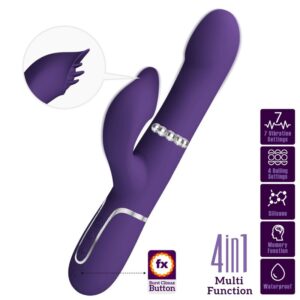 PRETTY LOVE - ZALIN PERLES VIBRATEUR LAPIN 4 EN 1 VIOLET -