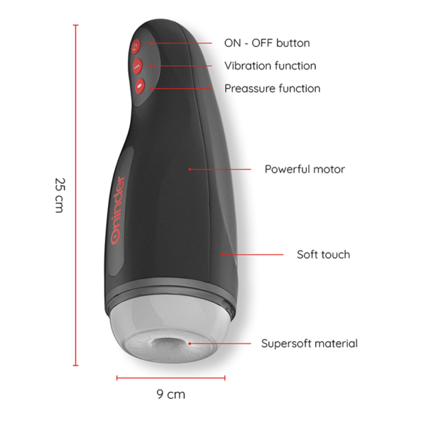 ONINDER - MASTURBATEUR MASCULIN RECHARGEABLE SEOUL 10 VITESSES - APPLICATION GRATUITE - – Image 3
