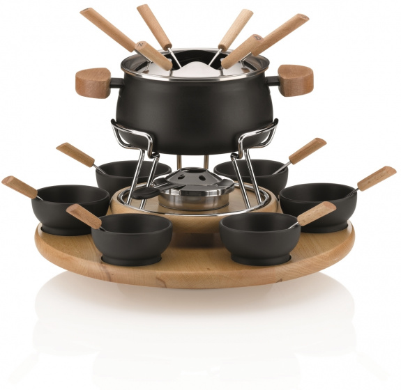 Fonduesets Natura carrousel à fondue 39 x 32 cm acier inoxydable 23 pièces noir - Kela – Image 9