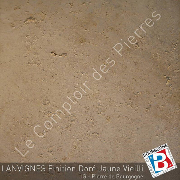 Bordure plate en pierre  -  Lanvignes Doré - VENDU PAR 6 - Jaune  -  100 x 5 x 30  -  Finition Vieilli – Image 2