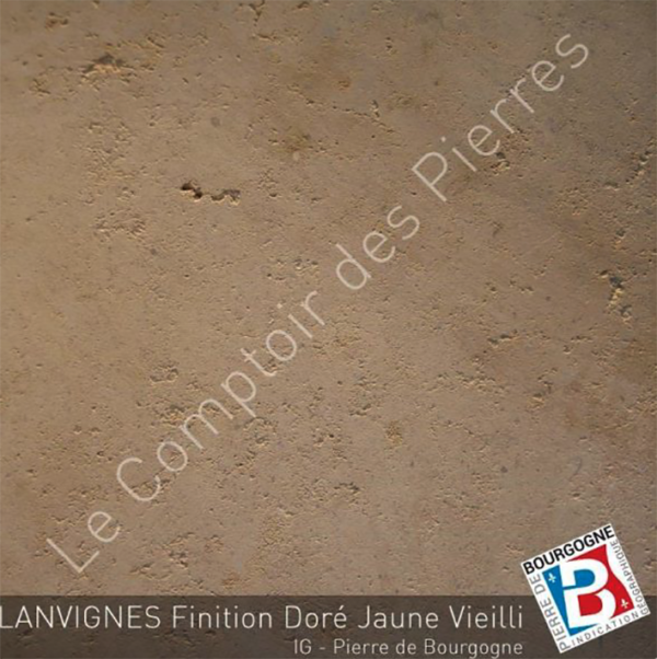 Palissade sciée en pierre  -  50 x 16 x 5  - VENDU PAR 12 -  Lanvignes Doré - Jaune  Finition Vieilli – Image 3