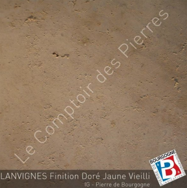 Vasque en pierre Oppio - 80 x 50 x 10 - Lanvignes Doré Jaune Vieilli - COMPTOIR DES PIERRES – Image 2