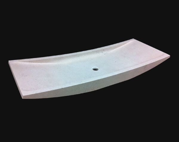 Vasque en pierre Vence - 110 x 45 x 12 - Charmot Clair Adouci - COMPTOIR DES PIERRES – Image 4