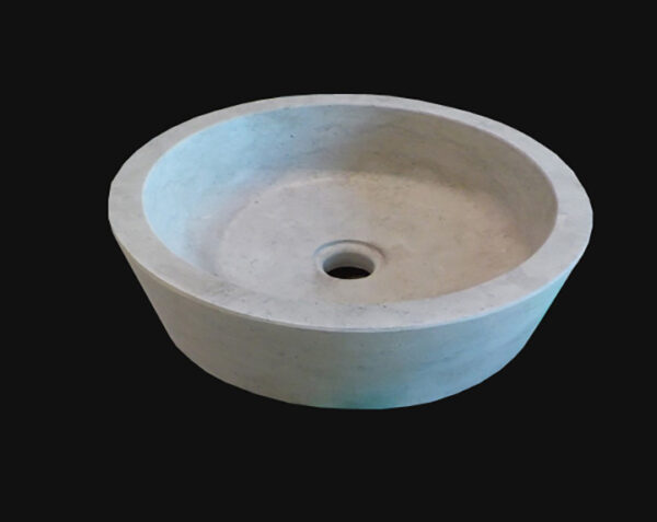 Vasque à poser en pierre - Pommard - 50 x 50 x 10 - Bleu de Lignières Adouci - COMPTOIR DES PIERRES – Image 3