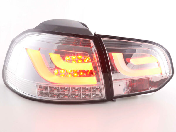 Set feux arrières LED VW Golf 6 type 1K 2008-2012 chrome avec clignotants LED -