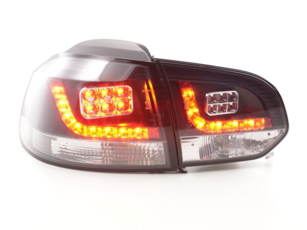 Kit feux arrières LED VW Golf 6 type 1K 2008-2012 noir pour conduite à droite -
