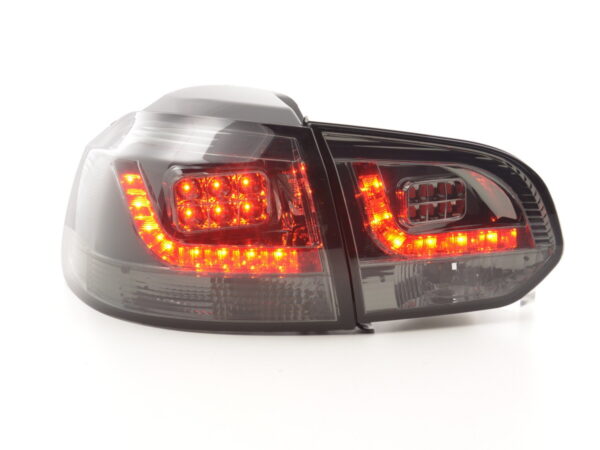 Kit feux arrières LED VW Golf 6 type 1K 2008-2012 noir pour conduite à droite -