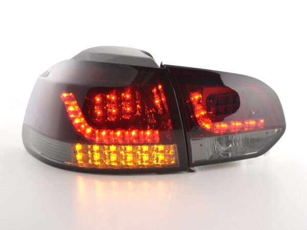 Kit feux arrières LED VW Golf 6 type 1K 2008-2012 rouge / noir avec clignotants LED pour conduite à droite - – Image 2