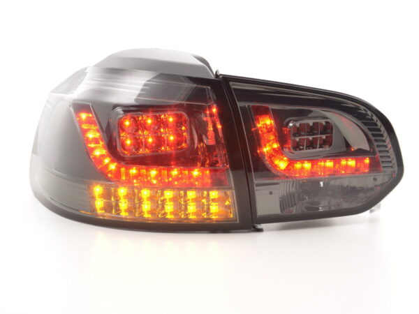 Kit feux arrières LED VW Golf 6 type 1K 2008-2012 noir avec clignotants LED pour conduite à droite - – Image 2