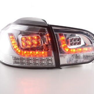 Set feux arrières LED VW Golf 6 type 1K 2008-2012 chromé avec clignotants LED pour conduite à droite -