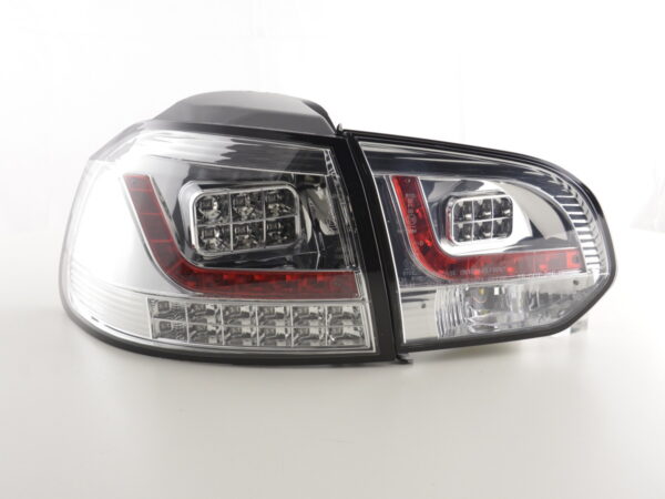 Set feux arrières LED VW Golf 6 type 1K 2008-2012 chromé avec clignotants LED pour conduite à droite - – Image 5
