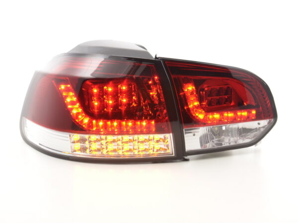 Kit feux arrières LED VW Golf 6 type 1K 2008-2012 rouge / clair avec clignotants LED pour conduite à droite - – Image 2