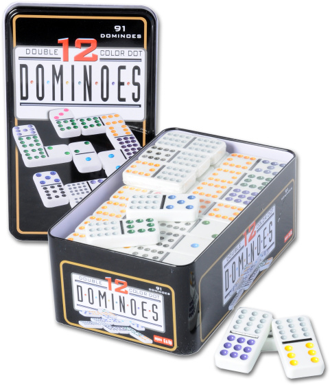 Jeux de société Jeu de dominos Double 12 en boîte 91 briques - Longfield Games – Image 10