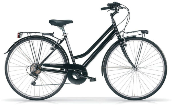Vélos de transport dames Touring 28 Pouces 46 cm Femme 6SP V-Brake Noir - MBM – Image 4