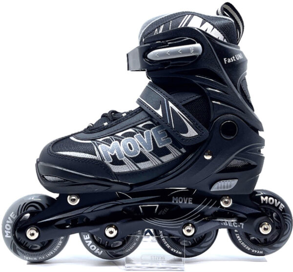 Patins à roulettes en ligne patins inline Fast semi-softboot réglable noir taille 38-41 - Move – Image 6