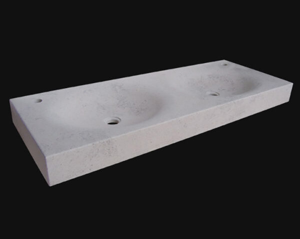 Vasque en pierre Nuits double - 110 x 45 x 10 - Charmot Clair Adouci - COMPTOIR DES PIERRES – Image 3