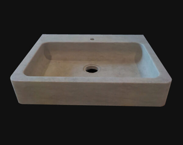 Evier en pierre Bonnieux 1 bac - 70 x 60 x 15 - Bleu de Lignières Adouci - COMPTOIR DES PIERRES – Image 3
