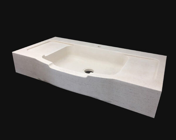 Evier massif Corton 1 bac - 120 x 65 x 15 - Charmot Clair Adouci - COMPTOIR DES PIERRES – Image 4