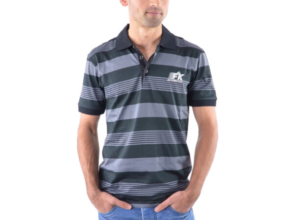 Polo, polo, top moderne, design de classe, rayé gris taille S -