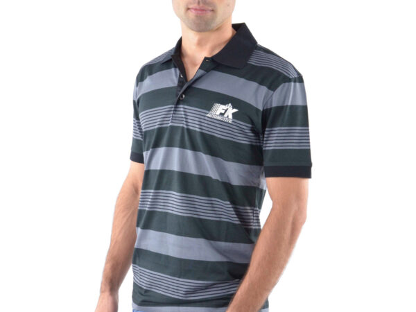 Polo, polo, top moderne, design de classe, rayé gris taille S - – Image 2