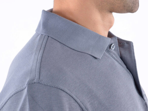 Polo, polo, chemise, top moderne, design de classe, gris taille M - – Image 7