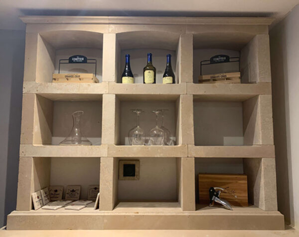 Range bouteille en pierre - Cavis Royal - 9 CASIERS - 3 (largeur) x 3 (hauteur) - Lanvignes Antiquaire - COMPTOIR DES PIERRES – Image 4