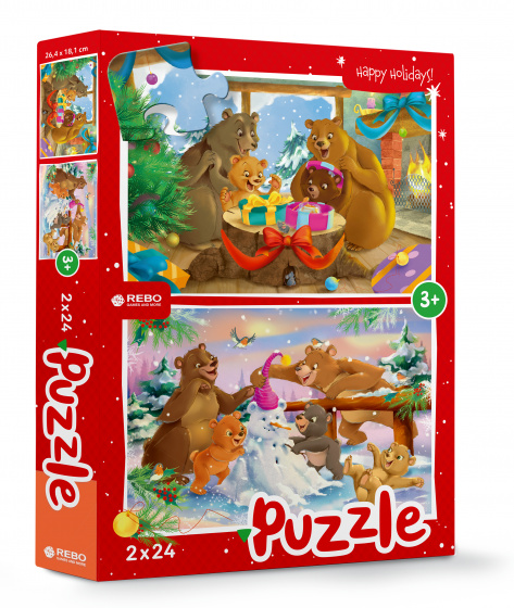 Puzzles Christmas Bears puzzle junior 24/24 pièces - Rebo Productions – Image 6
