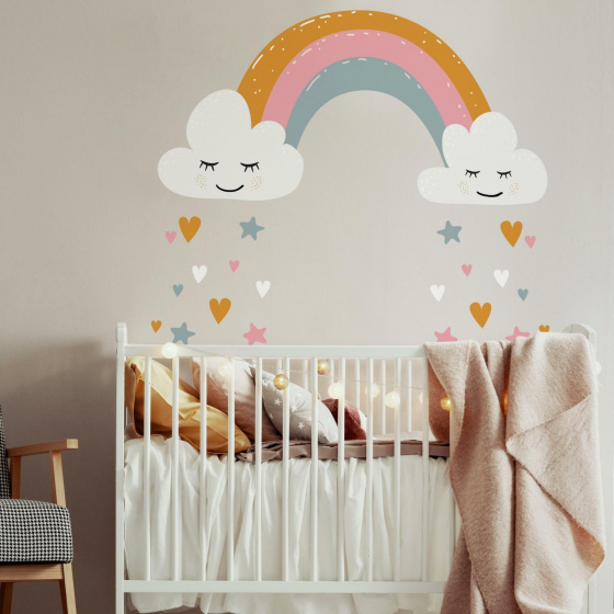 Wall decals Autocollant mural Coeurs arc-en-ciel 112 cm Vinyle 47 pièces - RoomMates – Image 10