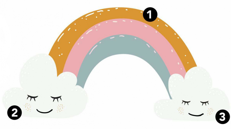 Wall decals Autocollant mural Coeurs arc-en-ciel 112 cm Vinyle 47 pièces - RoomMates – Image 6