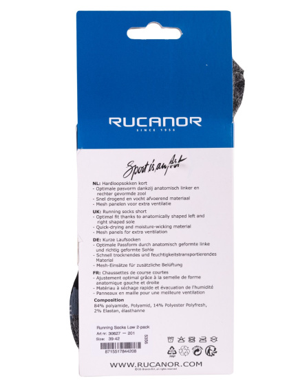Running socks Chaussettes de course courtes 2-pack noir taille 39-42 - Rucanor – Image 14