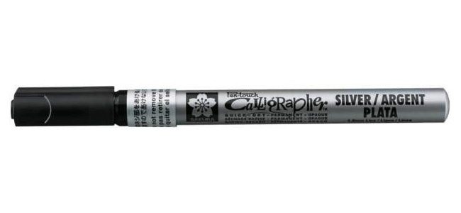 Stylos Pen-touch marqueur permanent calligraphie 1.8 mm argent - Sakura – Image 4
