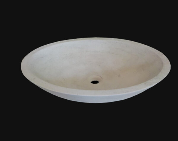Vasque en pierre Valbonne - 60 x 45 x 12 - Charmot Clair Adouci - COMPTOIR DES PIERRES – Image 3