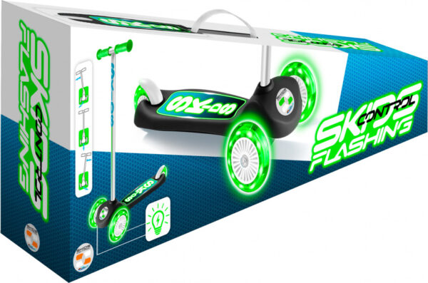 Children's scooters Flashing 3-wheel Child scooter Foot brake Green/Black - Skids Control – Image 6